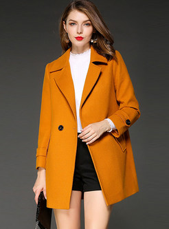 Brief Notched Neck Two-button Coat