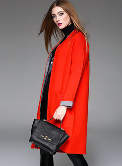 Brief O-neck Loose Knitted Coat