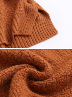 Stylish Stand Collar Knitted Sweater