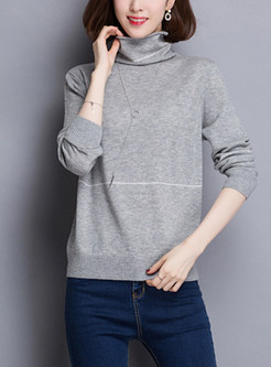 Chic Turtle Neck Warm Knitted Sweater