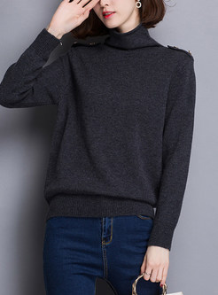 Brief Turtle Neck Wool Knitted Sweater