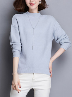 Elegant Sweet Stand Collar Thread Sweater