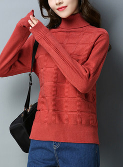 Stylish Warm Double-deck Collar Plaid Sweater