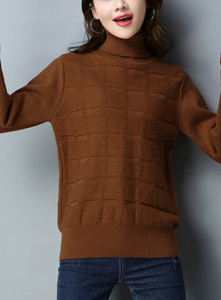 Stylish Warm Double-deck Collar Plaid Sweater
