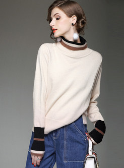 Stylish Striped Long Sleeve Knitted Sweater