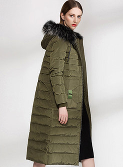 Street Hooded Thicken Straight Down Coat