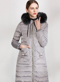 Street Hooded Thicken Straight Down Coat
