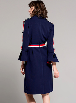 Street Color-blocked Trench Coat