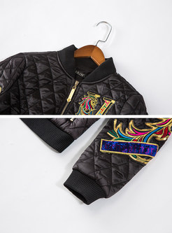 Black Sequins Embroidered Short Coat