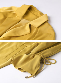Stylish Belted Flare Sleeve Trench Coat