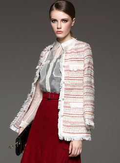 Elegant Embroidery Crochet Coat