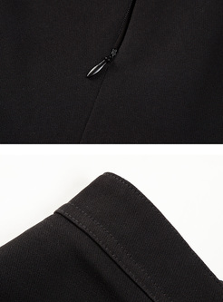 Black Slash Neck Asymmetric Hem A-line Dress