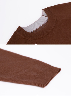Street Letter Pattern Monochrome Sweater