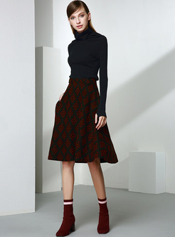 Vintage Geometric Pattern Skirt