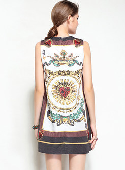 Sequins Embroidered Loose Sleeveless Shift Dress