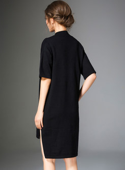 Ethnic V-neck Embroidered Asymmetric Hem Shift Dress