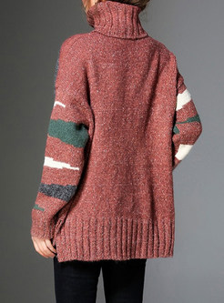 Stylish Loose Hit Color Thick Sweater