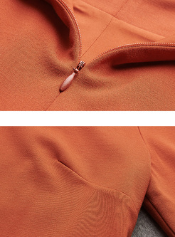 Orange Asymmetric Flare Sleeve Mini A-line Dress