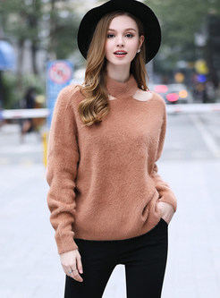 Street Hollow Out Knitted Sweater