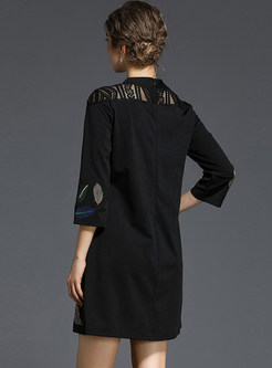 Lace Hollow Out Embroidered Shift Dress