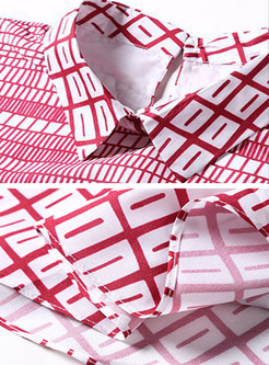 Pink Geometry Pattern Print Loose Shift Dress