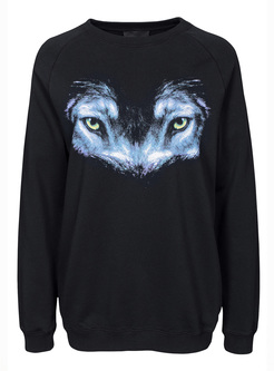 Casual Animal Print Sweatshirt