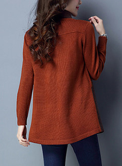 Stylish Hollow Out Splicing Sweater