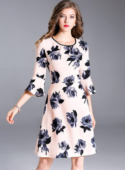 Fashion Chiffon Multi Print A-Line Dress | Ezpopsy.com