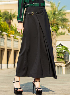 Street Fashion Splicing Asymmetric Skirt