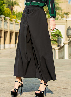 Street Fashion Splicing Asymmetric Skirt