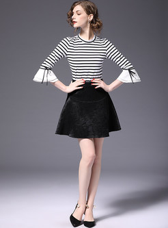 Black Brief Mini A-line Skirt
