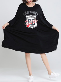 Stylish Black Oversized T-shirt Dress