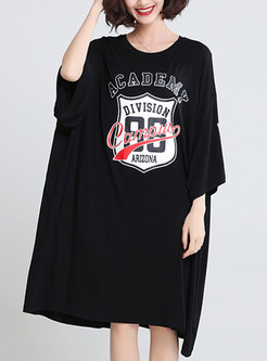 Stylish Black Oversized T-shirt Dress