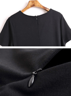 Black Short Sleeve Slim Bodycon Dress