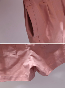 Pink Falbala Perspective Blouse & Short Pants