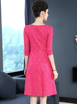 Brief Lace Slim A-line Dress