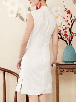Retro Embroidery Improved Cheongsam Dress