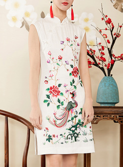 Retro Embroidery Improved Cheongsam Dress