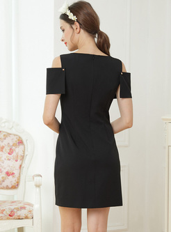 Brief Off Shoulder Mini A-line Dress