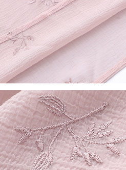 Pink Elegant Tied Puff Sleeve Blouse
