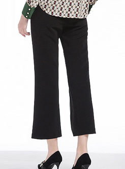 Casual Ankle-length Splicing Flare Pants
