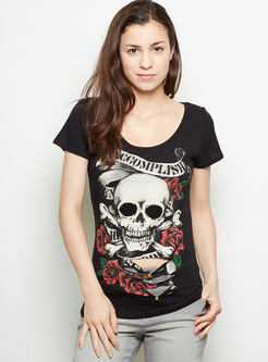 Chic Skull Print T-shirt