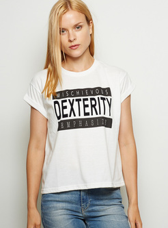 Chic Letter Print Loose T-shirt