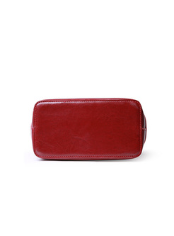 Brief Red Cow Leather Top Handle Bag