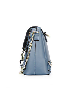 Chic Color-blocked Chain Backpack