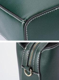 Brief Leather-tassel Crossbody Bag