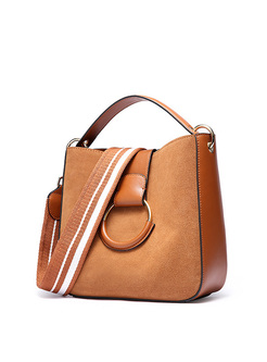 Casual Frosted Cowhide Shoulder Bag