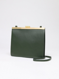 Green Magnetic Lock Crossbody Bag