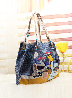 Chic Weaving Embroidery Tote Bag