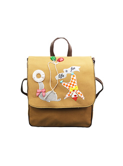 Casual Cute Embroidery Canvas Backpack
